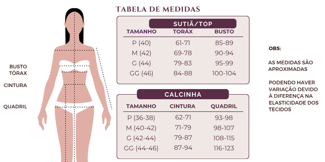 TABELA MEDIDAS EVEN INTIMATES